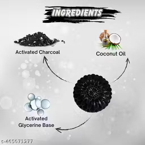 charcol soap ACTIVATED CHARCOAL Natural Hand Made Soap - 100gm (Pack of 4)