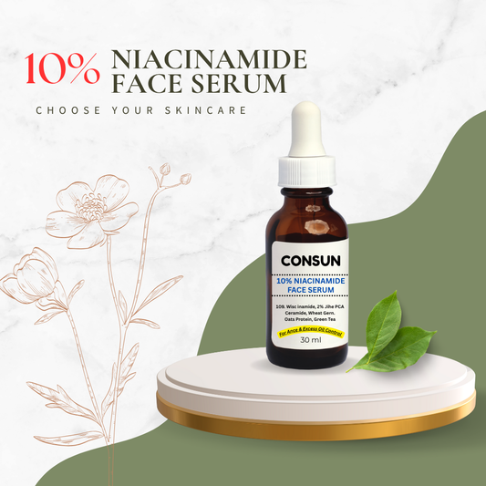 Consun 10% Niacinamide Face Serum for Acne Marks, Blemishes & Oil Balancing with Zinc | Skin Clarifying | improves Anti Acne Serum for Oily| 30ml